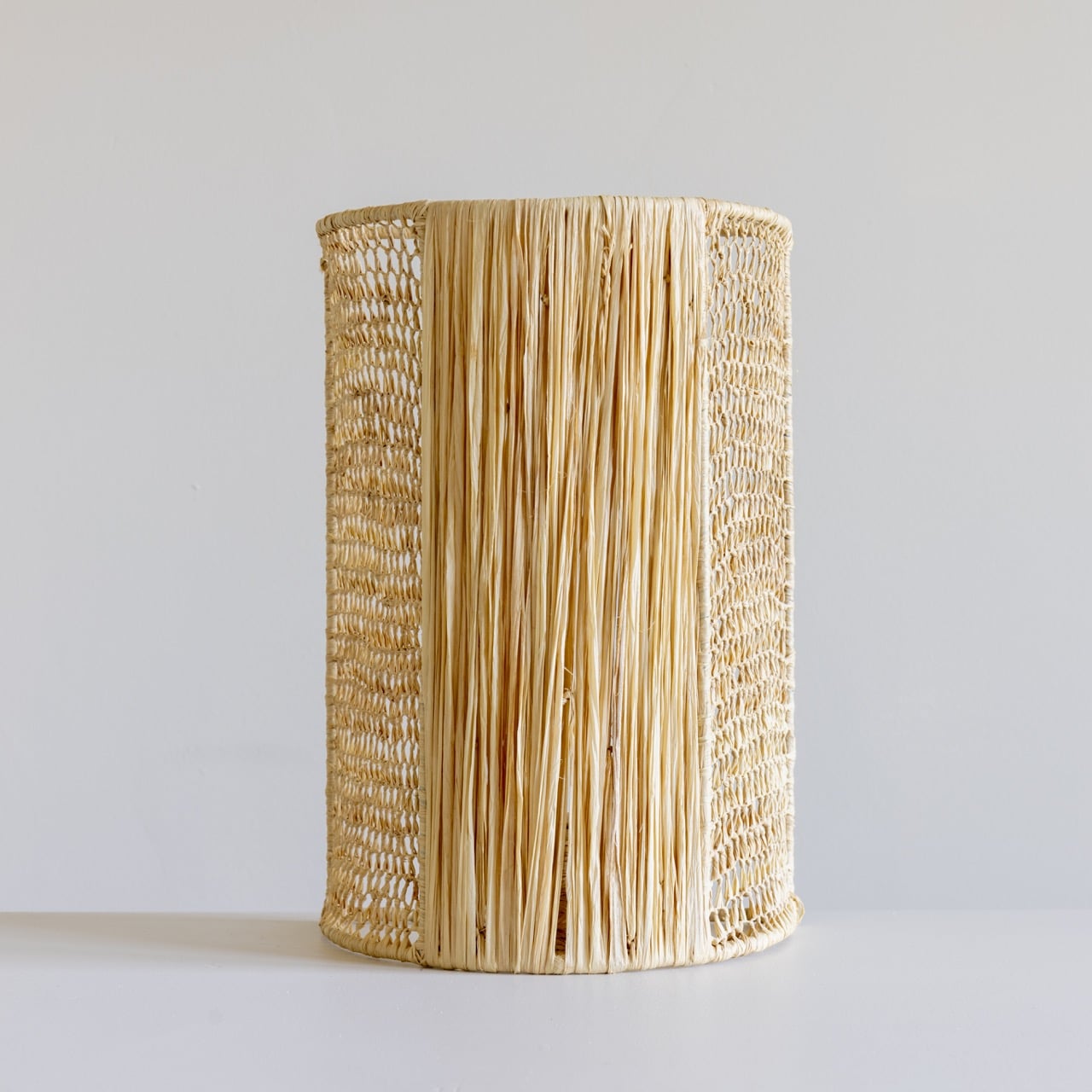 Wandlampenkap Raffia Half Geknoopt