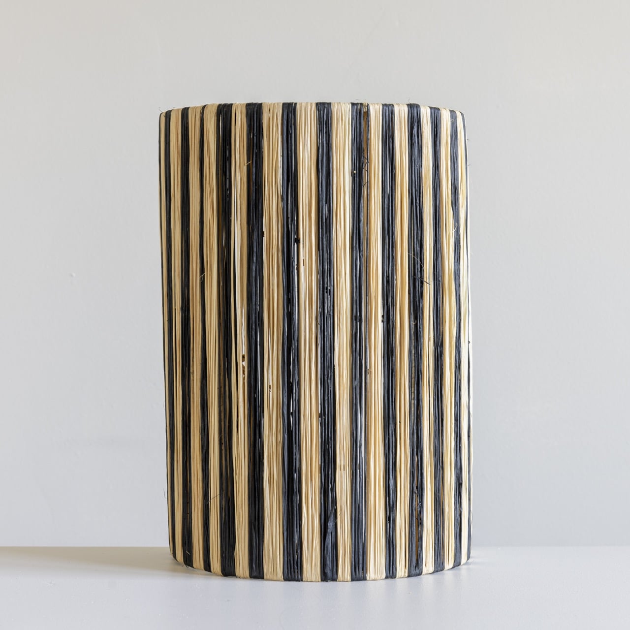 Wandlampenkap Raffia Zwarte strepen