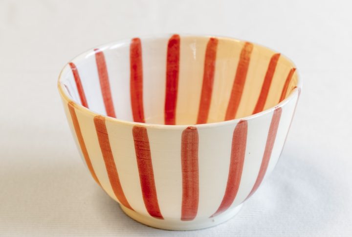 Kom-bowl-gestreept-rood Kom-bowl-gestreept- rood