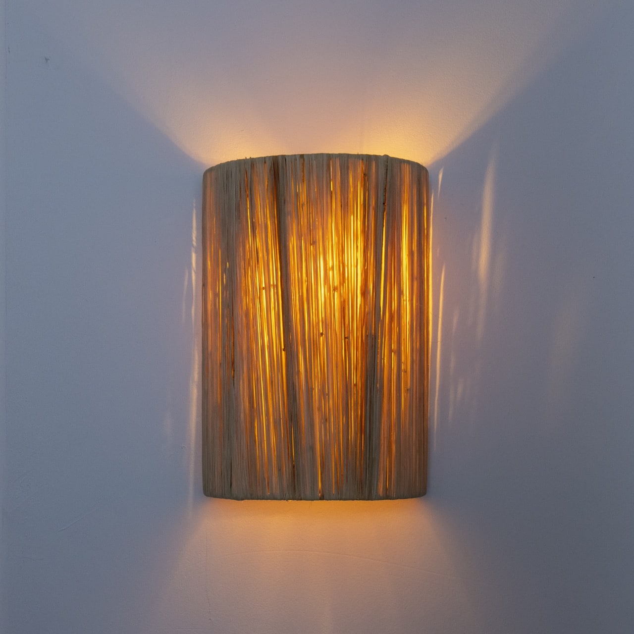 Wandlamp Raffia naturel 30 cm