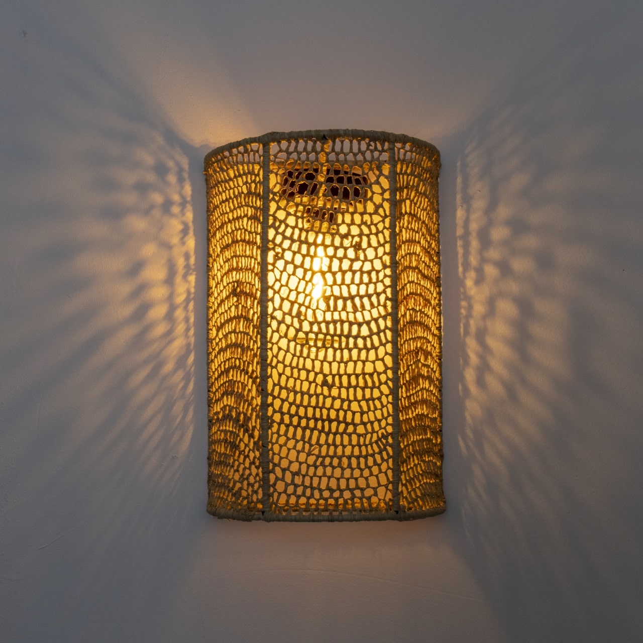 wandlamp raffia geknoopt 30cm