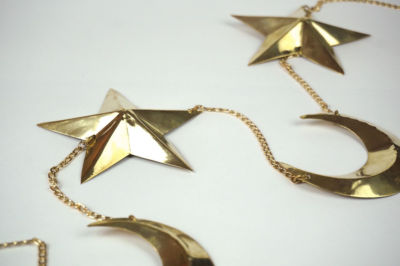 Messing Decoratiehanger | Star/Moon - Afbeelding 2