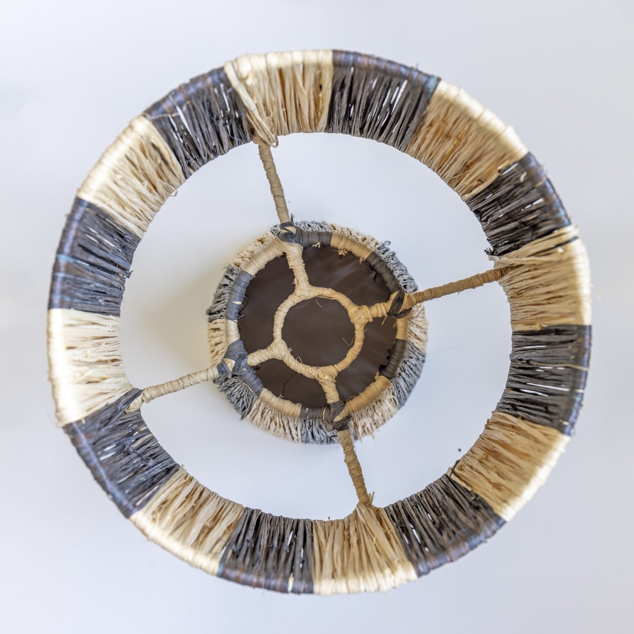 Tafellamp raffia zwart fittinghouder