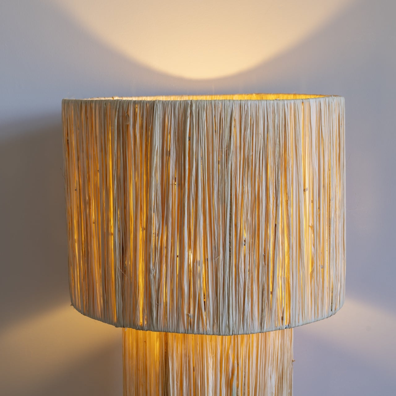 Vloerlamp raffia kap