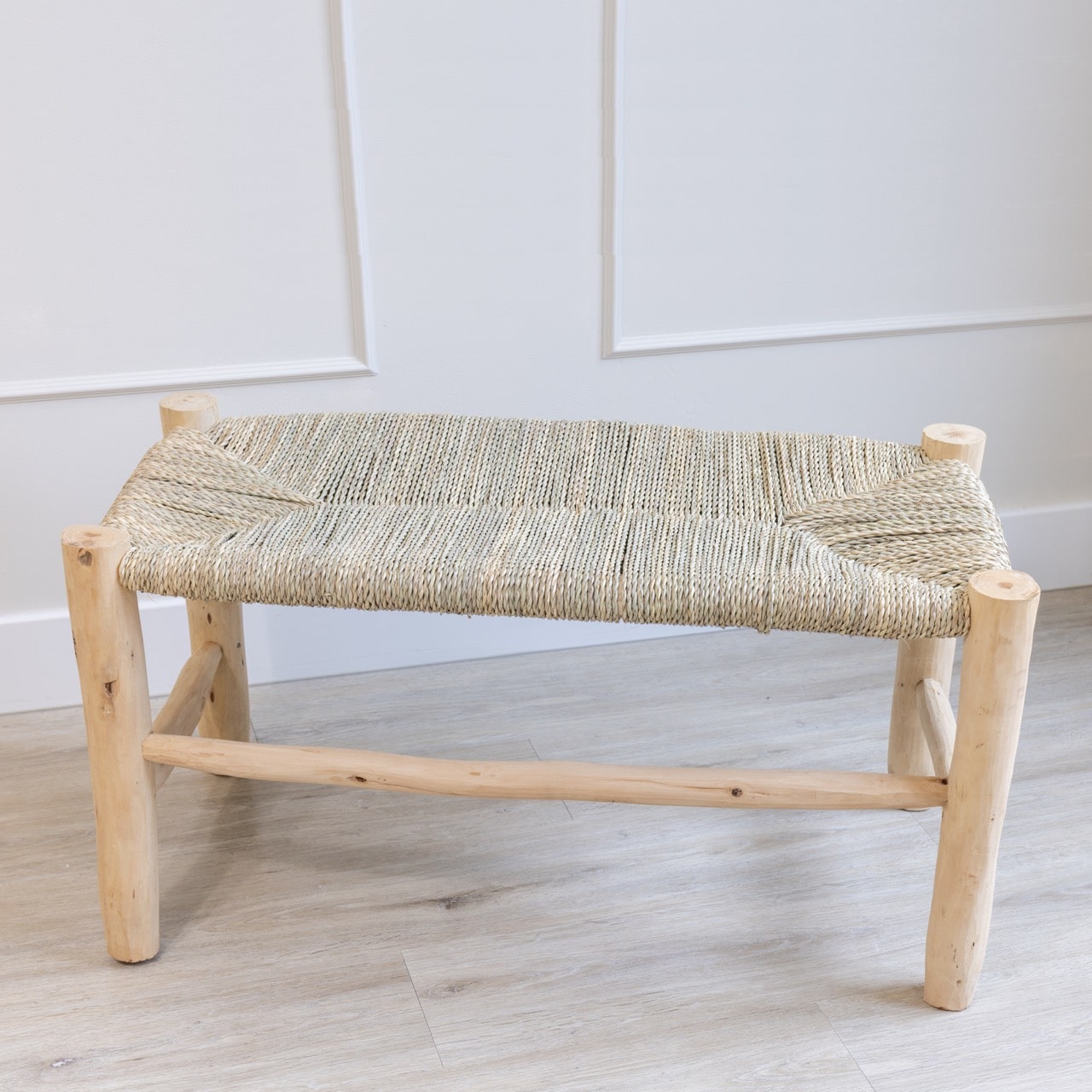 Zeegras bankje Marrakech | Geweven Motief