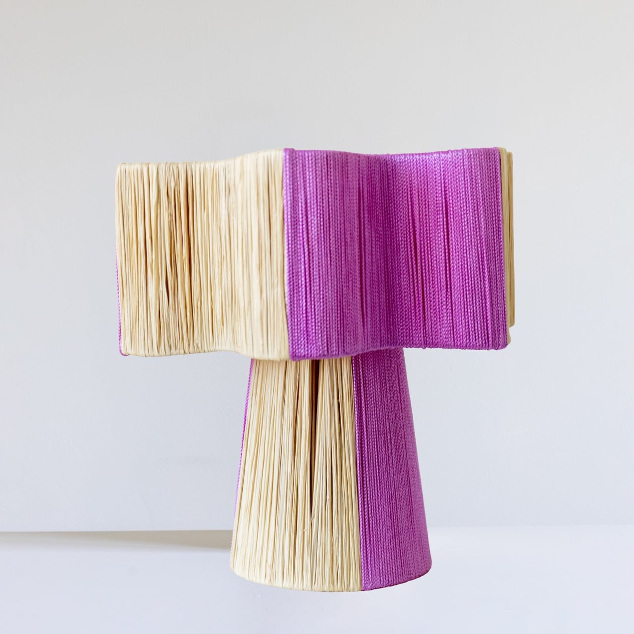 Tafellamp Roze – Raffia & Touw