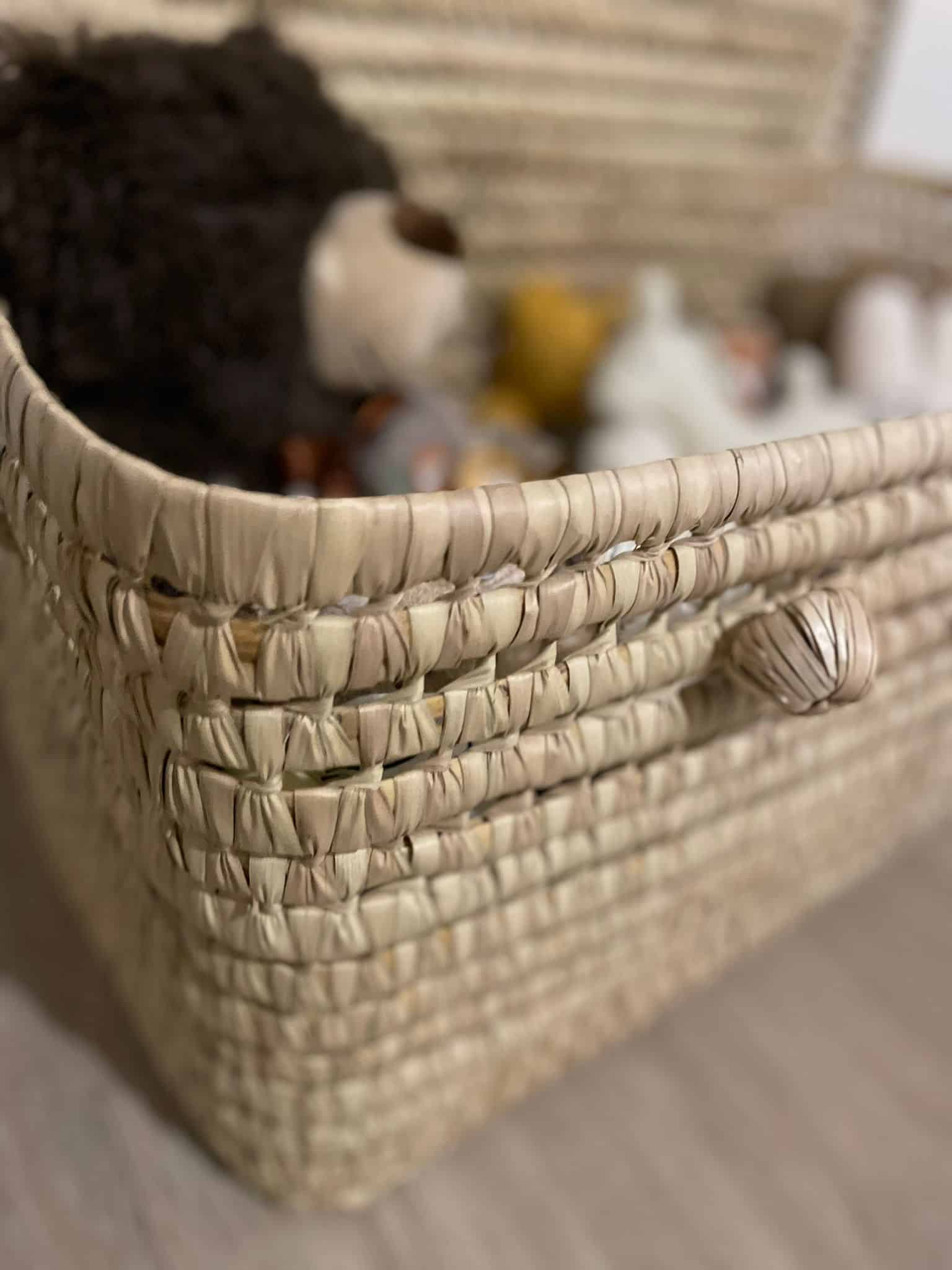 Marokkaanse opbergmand XL - Gevlochten Plamblad - Afbeelding 3