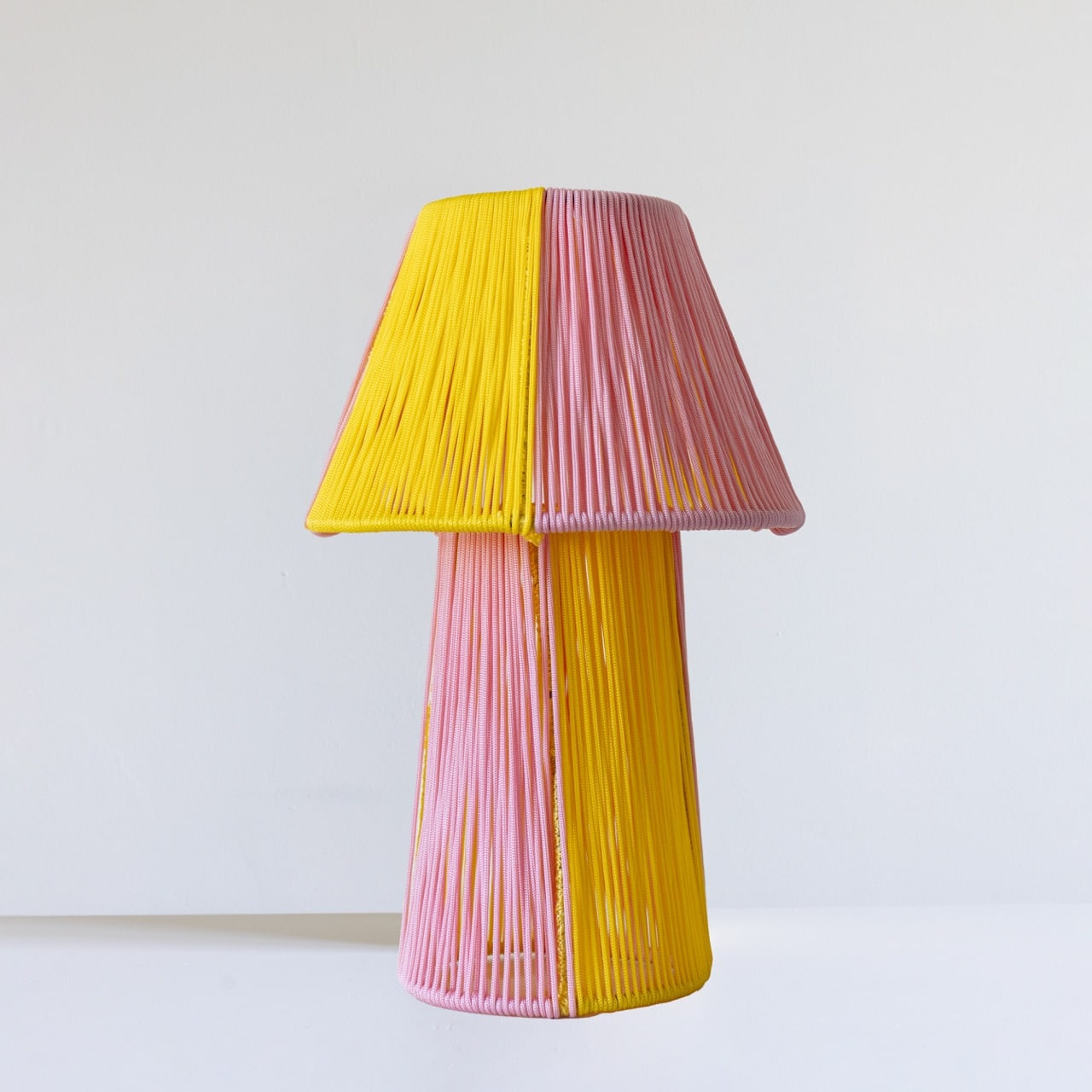 Tafellamp Touw - Roze en Geel